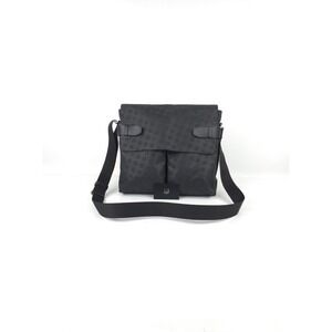 Dunhill D Messenger 2011 Black Large Flap Bag PVC Leather